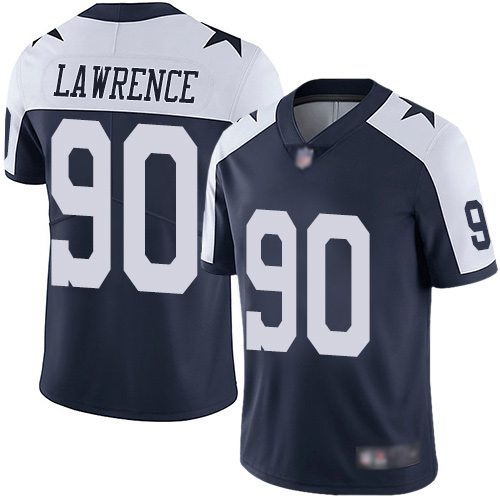 Men Dallas Cowboys Limited Navy Blue DeMarcus Lawrence Alternate #90 Vapor Untouchable Throwback NFL Jersey